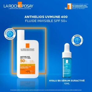 LA ROCHE POSAY OFFRE ANTHELIOS UVMUNE 400 FLUIDE SOLAIRE INVISIBLE SPF 50+ 50 ML +HYALU B5 10ML OFFERT