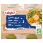 BABYBIO PETIT POIS MAIS DOUX D'AQUITAINE RIZ DE CAMARGUE 2*130 G