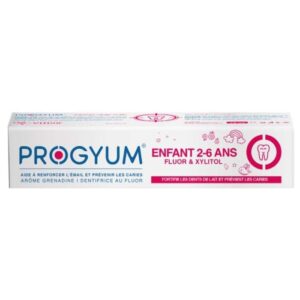 PROGYUM DENTIFRICE ENFANT 2-6 ANS FLUOR ET XYLITOL AROME GRENADINE 75 ML