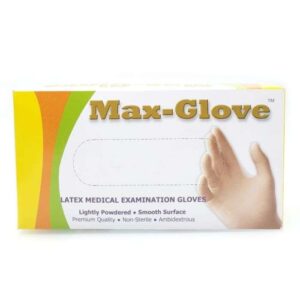 MAX GLOVE GANTS D EXAMEN MEDICAUX EN LATEX PAQUET DE 100