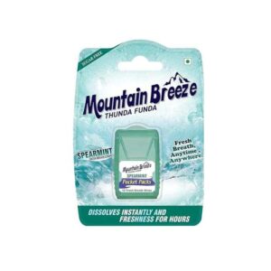 MOUNTAIN BREEZE POCKET PACKS COOL MINT 24 BANDES DE MENTHE VERTE