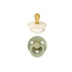 BIBS COLOUR PACIFIER 2 SUCETTES SYMETRIQUE IVOIRE ET SAUGE 6 MOIS+