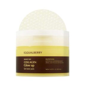 EQQUAL BERRY BOUNCY DAY COLLAGEN GLOW UP GEL TONER PADS 140 ML