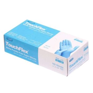 TOUCHFLEX GANTS D'EXAMEN EN NITRILE SANS POUDRE TAILLE L BLEU