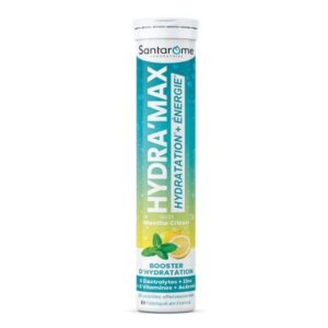 SANTAROME HYDRA MAX GOUT MENTHE CITRON 20 PASTILLES EFFERVESCENTES