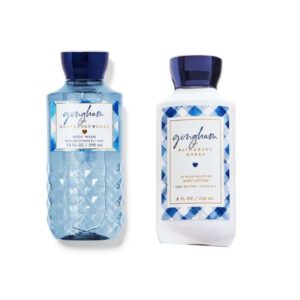 BATH AND BODY WORKS DUO GINGHAM NETTOYANT 295 ML + LOTION 236 ML