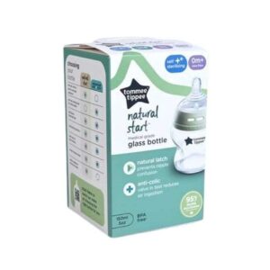 TOMMEE TIPPEE NATURAL START MEDICAL GRADE GLASS BOTTLE 0 MOIS+ DEBIT LENT 150 ML