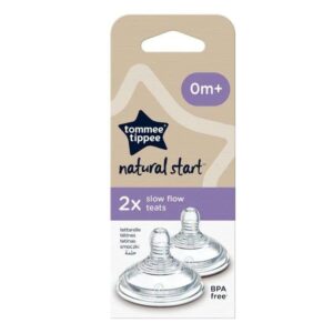 TOMMEE TIPPEE NATURAL START 2 TETINES DEBIT LENT 0M+