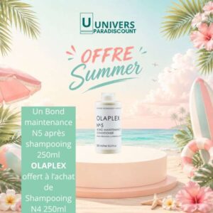 OLAPLEX OFFRE BOND MAINTENANCE SHAMPOOING N4 250 ML + N5 APRES SHAMPOING 250 ML OFFERT
